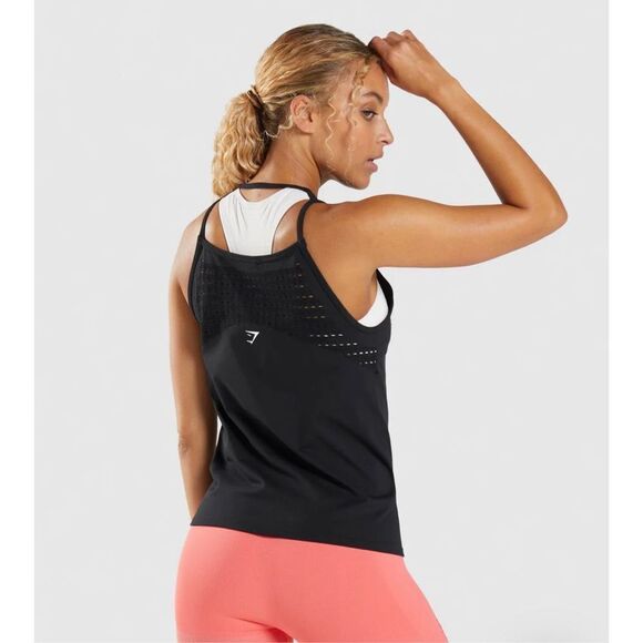 Gymshark TankโTop Womens Size Small Black Lasercut Athletic Activewear Gym - Picture 3 of 12